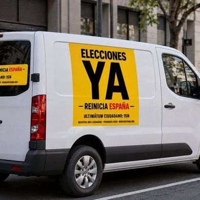 Vinilo Elecciones ya en el lateral de una furgoneta