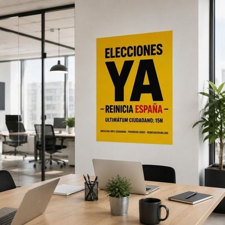Cartel Elecciones ya en la pared de una oficina