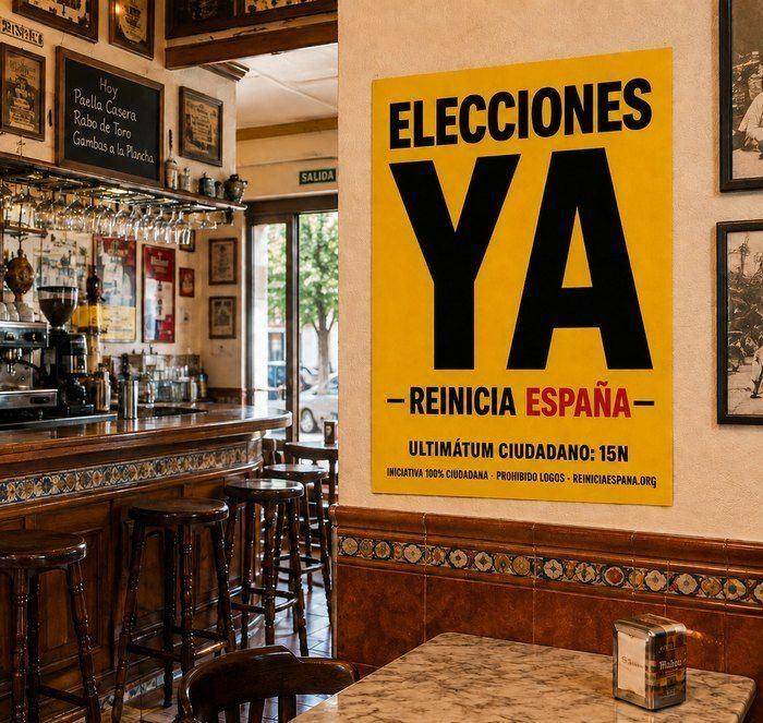Cartel de Elecciones ya colgado en una pared