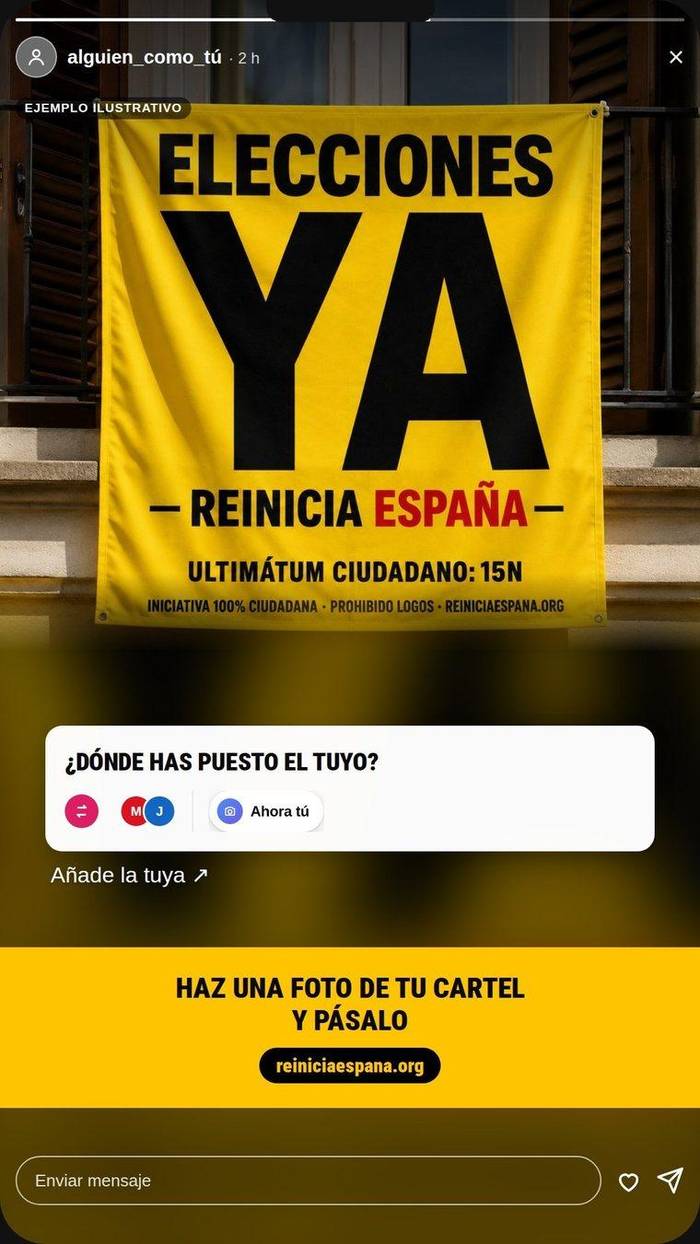 Ejemplo de la story publicada, con el sticker de Instagram encima de la foto del cartel